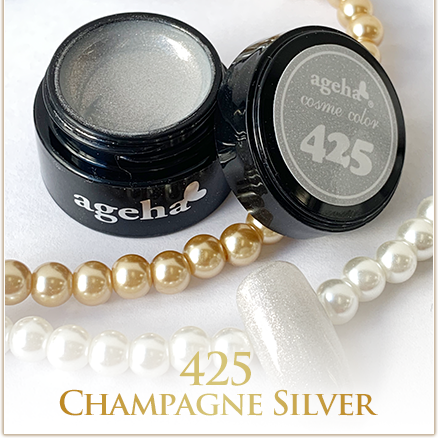 ageha Champagne Silver 425 Gel 照燈甲油顏色